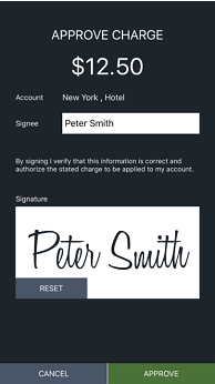 Account signatures in the driver app
