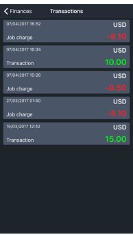 Automatic accounting in the driver app