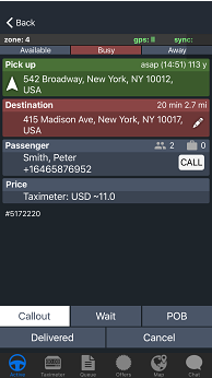 Driver app job details
