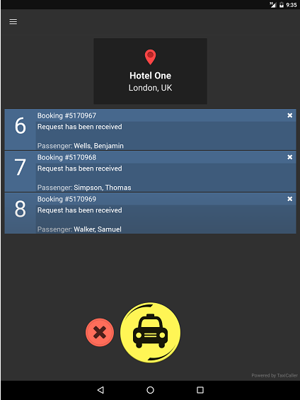 Express app booking pending