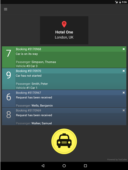 Express app booking status