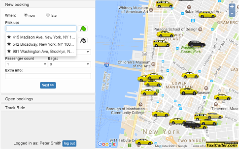 Online booking autocompletions and favorites