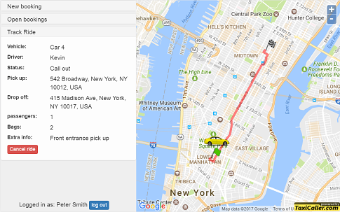 Track your driver in online bookings