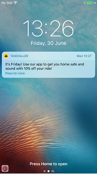 Passenger app push notifications