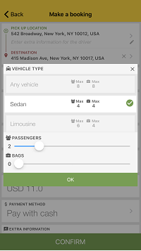 Passenger app customize trip