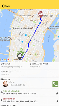 Passenger app track your driver